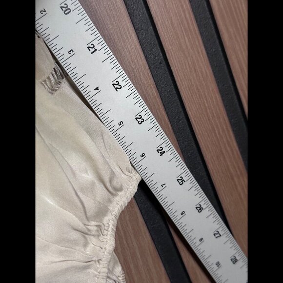 Elie Tahari Blouse Medium / Large Womens Woven Balloon Sleeve Collared Satin - Picture 5 of 6